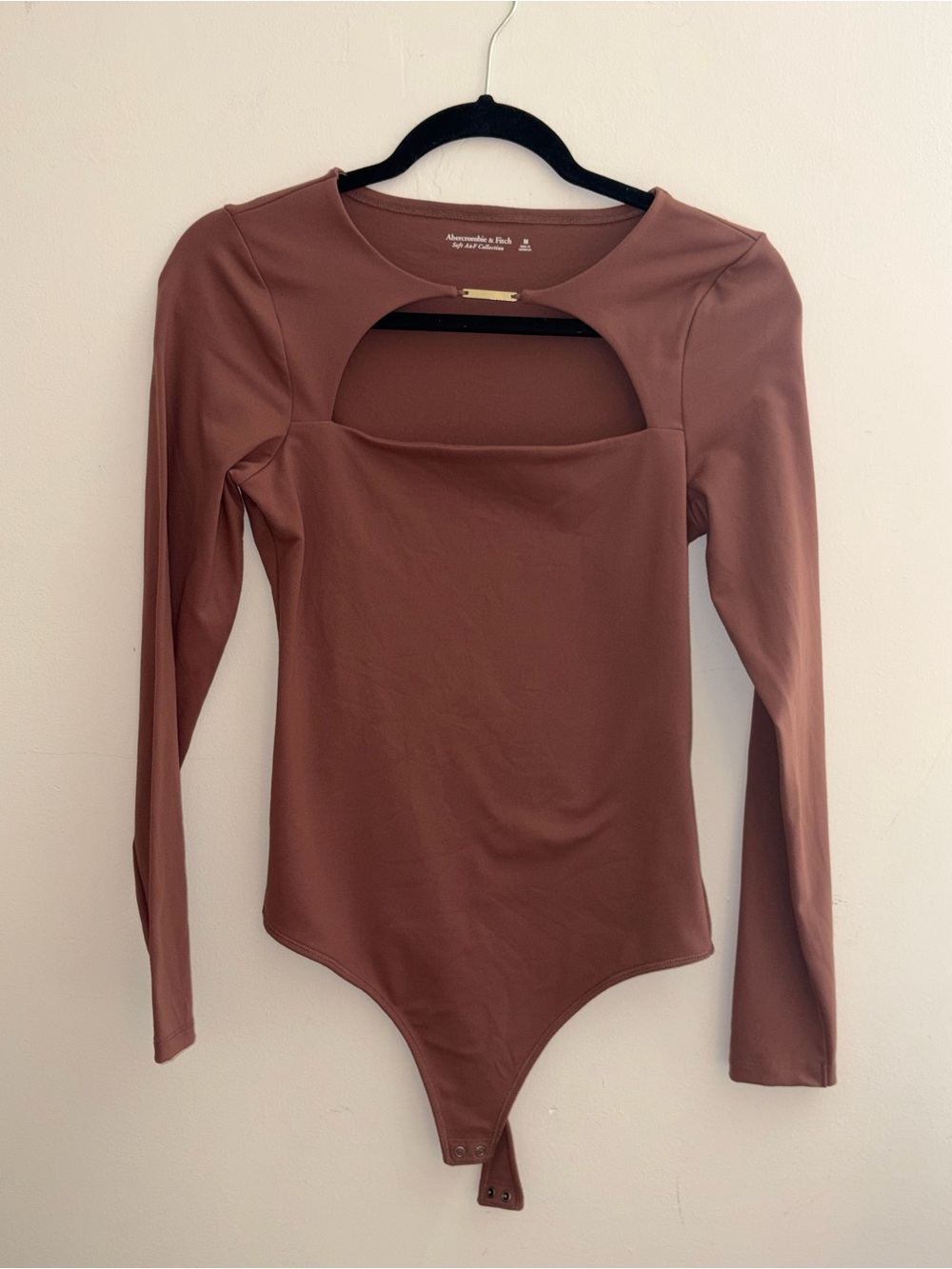 Abercrombie & Fitch Rust-Brown Long Sleeve Cutout Bodysuit